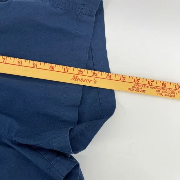 Pact Women's Daily Twill Blue Cotton Shorts Elastic Waist Drawstring Size Medium - Picture 6 of 7